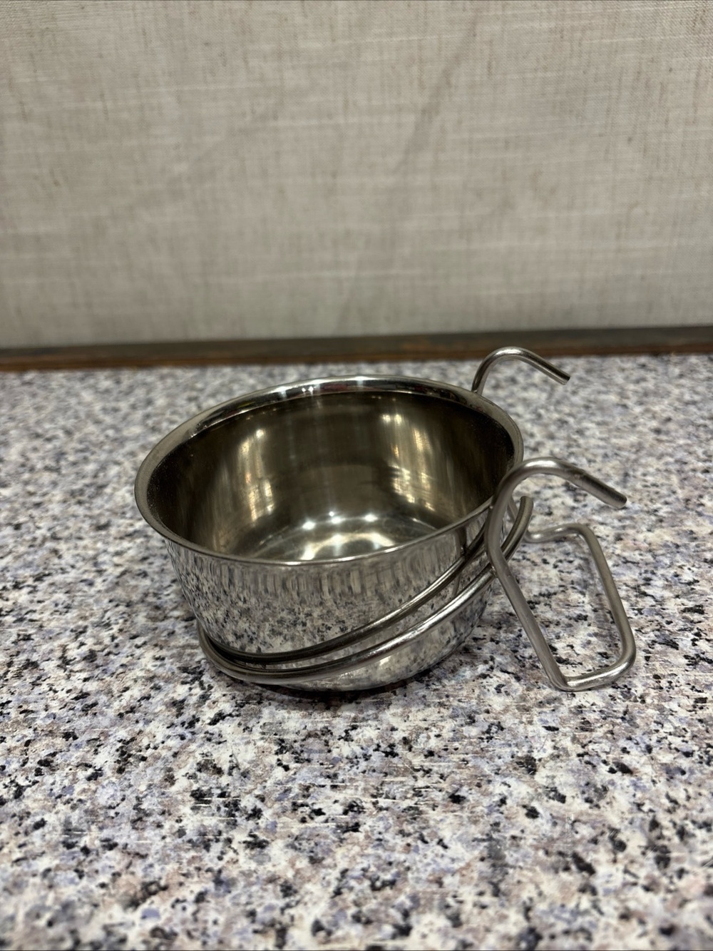 Pet Stainless Steel Coop Cup Food Water Bowl for Dog / Bird Cage Crate 4”